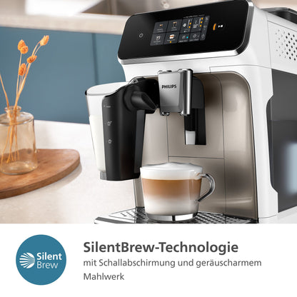 Kaffeevollautomat EP2333/40 2300 Series 4 Kaffeespezialitäten, mit LatteGo-Milchsystem, Schwarz verchromt