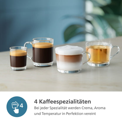Kaffeevollautomat EP2333/40 2300 Series 4 Kaffeespezialitäten, mit LatteGo-Milchsystem, Schwarz verchromt